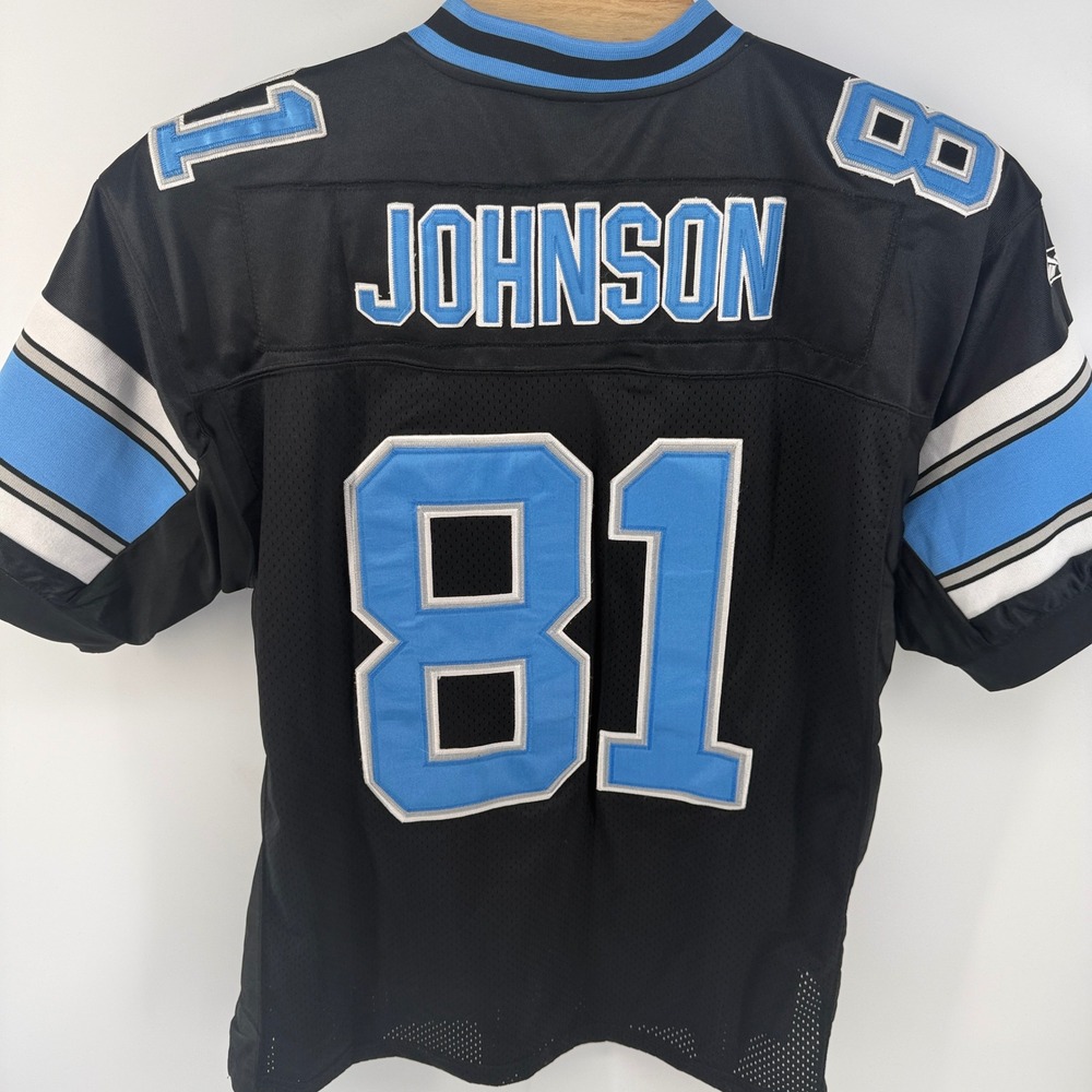 Reebok NFL Detroit Lions Calvin Johnson 81 Jersey Black Size 50 Stitched R700A
